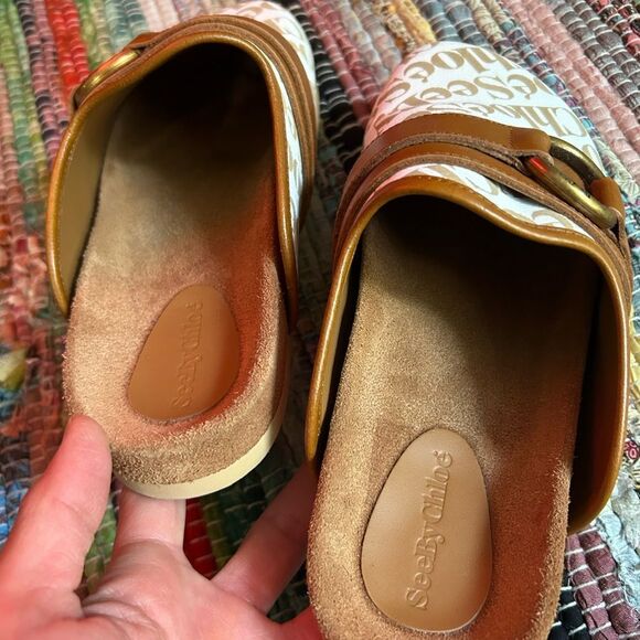 SeebyChloé Tan and White mules Slippers Size 39/8 - Picture 16 of 16